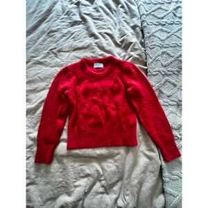 Old Navy Women's Vibrant Red Eyelash Fuzzy Knit Crew Neck Sweater - Size XS